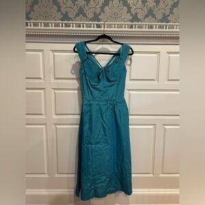 Vintage Miss Cane 50s Beaded Embellished Blue Dress